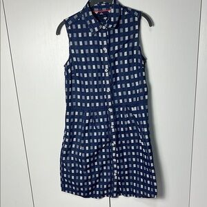 Tommy Hilfiger Navy Checkered Sleeveless chambray button down Dress women’s S